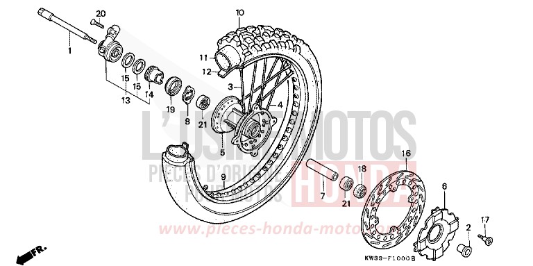VORDERRAD von Dominator 250 PEARL CRESCENT WHITE-A (NH139) von 1989